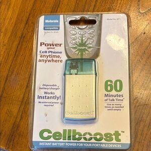 Motorola Disposable Cellboost Battery/Charger in Silver and Teal
